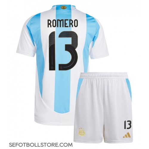 Argentina Cristian Romero #13 Replika babykläder Hemmaställ Barn Copa America 2024 Kortärmad (+ korta byxor)